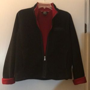 Zip black and red velour jacket